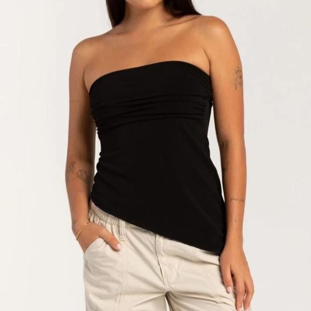 BDG Urban Outfitters Black Asymmetrical Bandeau Top – Size S